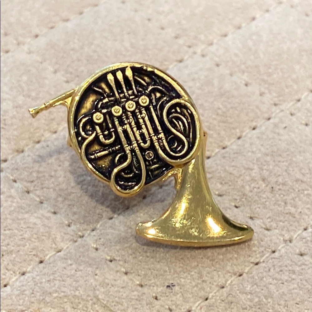 Vintage Gold French Horn Tie Clip